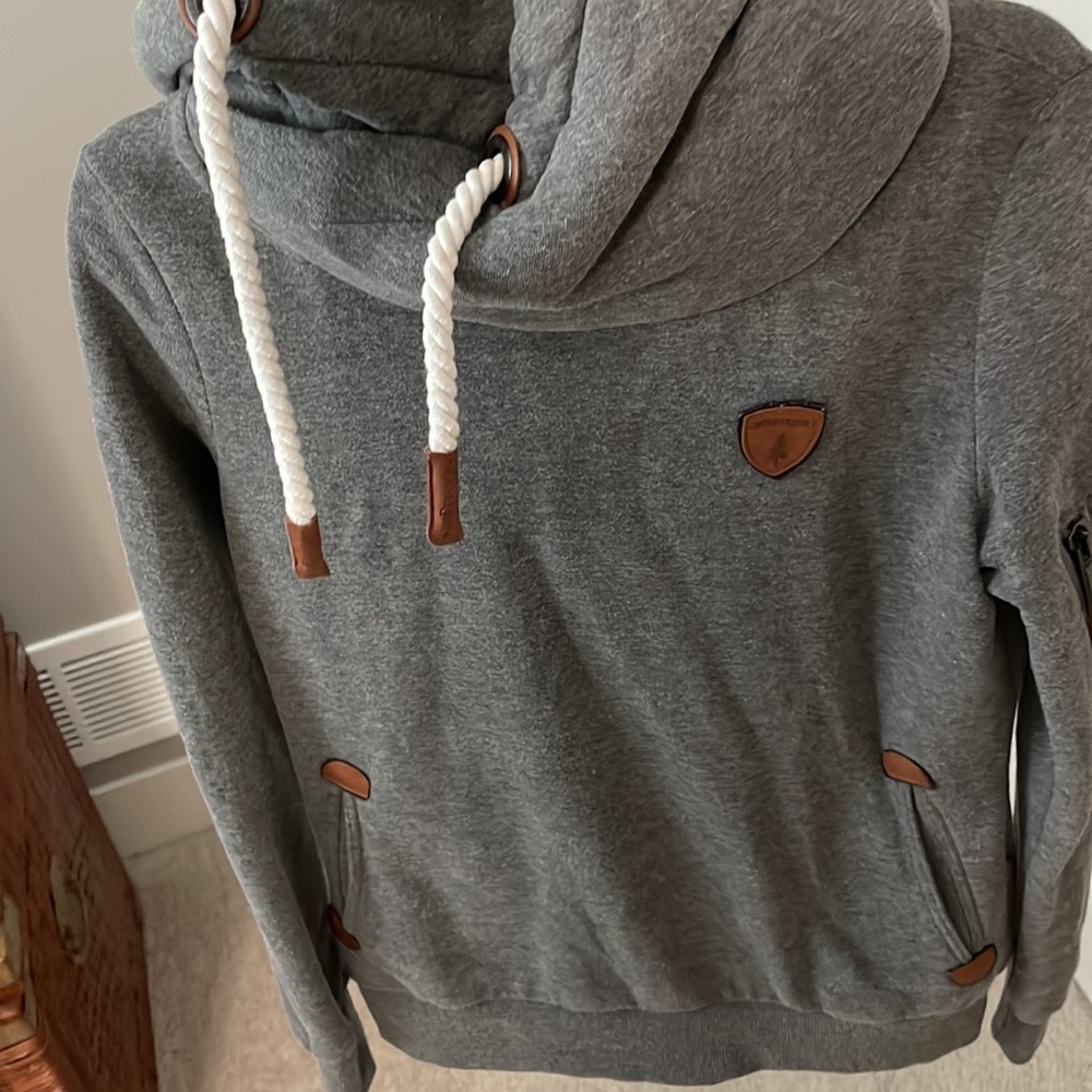 Wanakome Gray Hoodie with Brown Accents